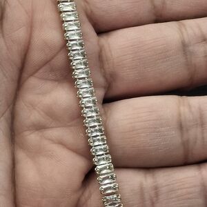 Elegant White Crystal Tennis Bracelet - Unbranded